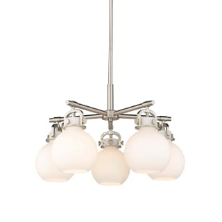 A thumbnail of the Innovations Lighting 410-5CR-16-26 Newton Sphere Chandelier Satin Nickel / Matte White