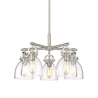 A thumbnail of the Innovations Lighting 410-5CR-16-26 Newton Bell Chandelier Satin Nickel / Clear