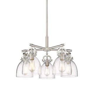 A thumbnail of the Innovations Lighting 410-5CR-16-26 Newton Bell Chandelier Satin Nickel / Seedy