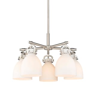 A thumbnail of the Innovations Lighting 410-5CR-16-26 Newton Bell Chandelier Satin Nickel / Matte White