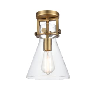 A thumbnail of the Innovations Lighting 411-1F-12-8 Newton Cone Flush Brushed Brass / Clear