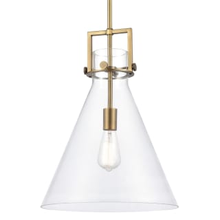 A thumbnail of the Innovations Lighting 411-1SL-19-14 Newton Cone Pendant Brushed Brass / Clear