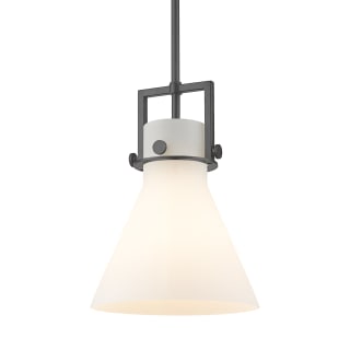 A thumbnail of the Innovations Lighting 411-1SM-14-10 Newton Cone Pendant Matte Black / Matte White