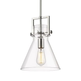 A thumbnail of the Innovations Lighting 411-1SM-14-10 Newton Cone Pendant Polished Nickel / Clear