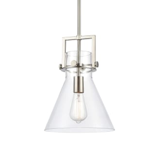 A thumbnail of the Innovations Lighting 411-1SM-14-10 Newton Cone Pendant Satin Nickel / Clear