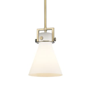 A thumbnail of the Innovations Lighting 411-1SS-11-8 Newton Cone Pendant Brushed Brass / Matte White