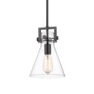 A thumbnail of the Innovations Lighting 411-1SS-11-8 Newton Cone Pendant Matte Black / Clear