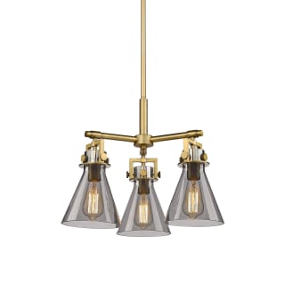 A thumbnail of the Innovations Lighting 411-3CR-16-21 Newton Cone Pendant Brushed Brass / Plated Smoke