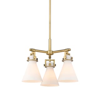 A thumbnail of the Innovations Lighting 411-3CR-16-21 Newton Cone Pendant Brushed Brass / Matte White