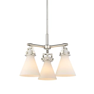A thumbnail of the Innovations Lighting 411-3CR-16-21 Newton Cone Pendant Polished Nickel / Matte White