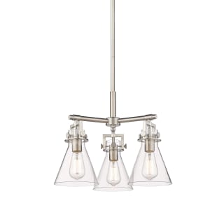 A thumbnail of the Innovations Lighting 411-3CR-16-21 Newton Cone Pendant Satin Nickel / Clear