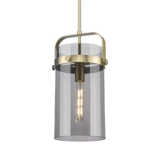 A thumbnail of the Innovations Lighting 413-1SM-17-9 Pilaster Pendant Brushed Brass / Plated Smoke