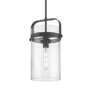 A thumbnail of the Innovations Lighting 413-1SM-17-9 Pilaster Pendant Matte Black / Seedy