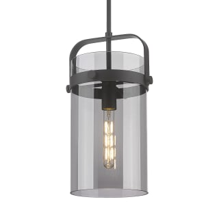 A thumbnail of the Innovations Lighting 413-1SM-17-9 Pilaster Pendant Matte Black / Plated Smoke