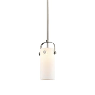 A thumbnail of the Innovations Lighting 423-1S-10-5 Pilaster II Cylinder Pendant Satin Nickel / Matte White