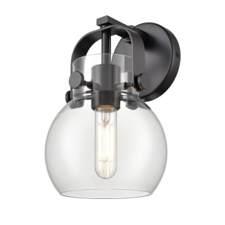 A thumbnail of the Innovations Lighting 423-1W-10-7 Pilaster II Sphere Sconce Matte Black / Clear