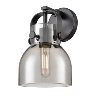 A thumbnail of the Innovations Lighting 423-1W-10-7 Pilaster II Bell Sconce Matte Black / Plated Smoke