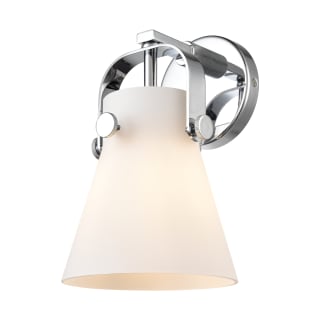 A thumbnail of the Innovations Lighting 423-1W-10-7 Pilaster II Cone Sconce Polished Chrome / Matte White