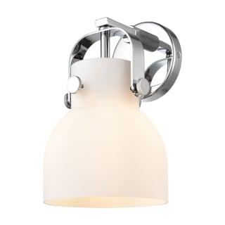 A thumbnail of the Innovations Lighting 423-1W-10-7 Pilaster II Bell Sconce Polished Chrome / Matte White