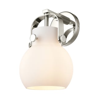 A thumbnail of the Innovations Lighting 423-1W-5-7 Pilaster II Sphere Sconce Polished Nickel / Matte White