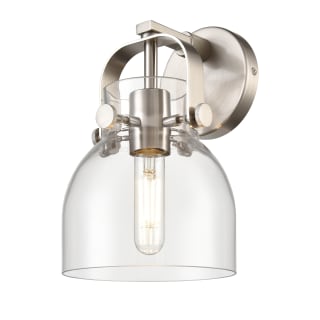 A thumbnail of the Innovations Lighting 423-1W-10-7 Pilaster II Bell Sconce Satin Nickel / Clear