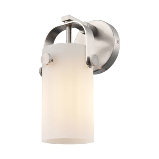 A thumbnail of the Innovations Lighting 423-1W-5-5 Pilaster II Cylinder Sconce Satin Nickel / Matte White