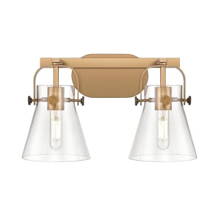 A thumbnail of the Innovations Lighting 423-2W-10-17 Pilaster II Cone Vanity Brushed Brass / Clear