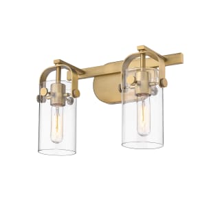 A thumbnail of the Innovations Lighting 423-2W-10-15 Pilaster II Cylinder Vanity Brushed Brass / Clear