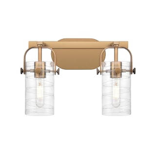 A thumbnail of the Innovations Lighting 423-2W-10-15 Pilaster II Cylinder Vanity Brushed Brass / Deco Swirl