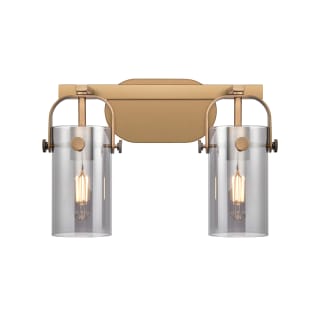 A thumbnail of the Innovations Lighting 423-2W-10-15 Pilaster II Cylinder Vanity Brushed Brass / Plated Smoke