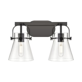 A thumbnail of the Innovations Lighting 423-2W-10-17 Pilaster II Cone Vanity Matte Black / Clear