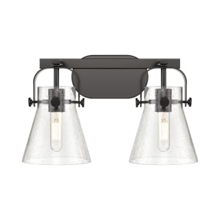 A thumbnail of the Innovations Lighting 423-2W-10-17 Pilaster II Cone Vanity Matte Black / Seedy