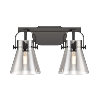 A thumbnail of the Innovations Lighting 423-2W-10-17 Pilaster II Cone Vanity Matte Black / Plated Smoke