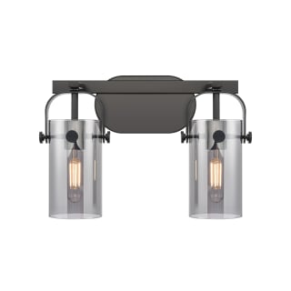 A thumbnail of the Innovations Lighting 423-2W-10-15 Pilaster II Cylinder Vanity Matte Black / Plated Smoke