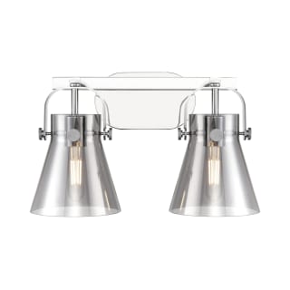 A thumbnail of the Innovations Lighting 423-2W-10-17 Pilaster II Cone Vanity Polished Chrome / Plated Smoke