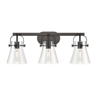 A thumbnail of the Innovations Lighting 423-3W-10-27 Pilaster II Cone Vanity Matte Black / Clear