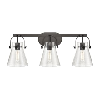 A thumbnail of the Innovations Lighting 423-3W-10-27 Pilaster II Cone Vanity Matte Black / Seedy