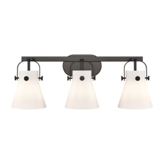 A thumbnail of the Innovations Lighting 423-3W-10-27 Pilaster II Cone Vanity Matte Black / Matte White