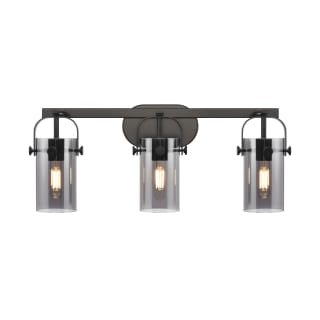 A thumbnail of the Innovations Lighting 423-3W-11-25 Pilaster II Cylinder Vanity Matte Black / Plated Smoke