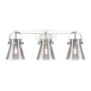 A thumbnail of the Innovations Lighting 423-3W-10-27 Pilaster II Cone Vanity Polished Chrome / Plated Smoke