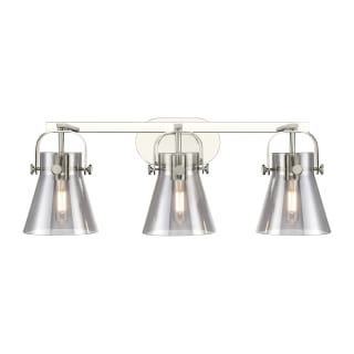 A thumbnail of the Innovations Lighting 423-3W-10-27 Pilaster II Cone Vanity Polished Nickel / Plated Smoke