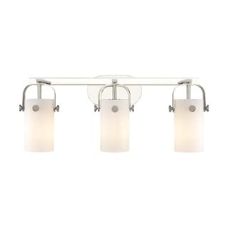 A thumbnail of the Innovations Lighting 423-3W-11-25 Pilaster II Cylinder Vanity Polished Nickel / Matte White