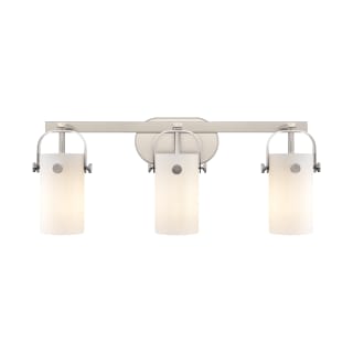 A thumbnail of the Innovations Lighting 423-3W-11-25 Pilaster II Cylinder Vanity Satin Nickel / Matte White