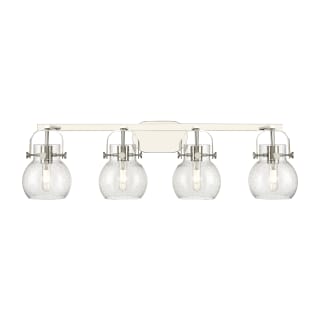 A thumbnail of the Innovations Lighting 423-4W-10-37 Pilaster II Sphere Vanity Polished Nickel / Seedy