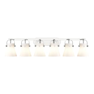 A thumbnail of the Innovations Lighting 423-6W-10-46 Pilaster II Cone Vanity Polished Chrome / Matte White
