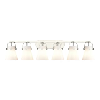 A thumbnail of the Innovations Lighting 423-6W-10-46 Pilaster II Cone Vanity Polished Nickel / Matte White