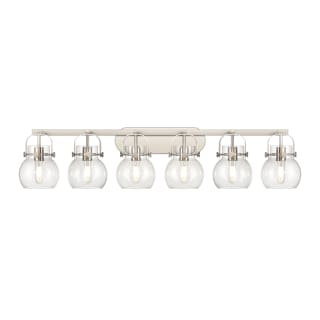 A thumbnail of the Innovations Lighting 423-6W-10-46 Pilaster II Sphere Vanity Satin Nickel / Clear