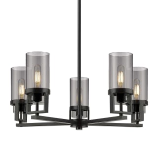 A thumbnail of the Innovations Lighting 426-5CR-12-28 Utopia Chandelier Matte Black / Plated Smoke