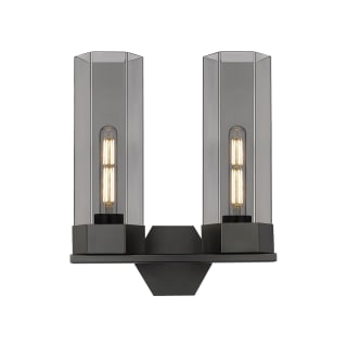 A thumbnail of the Innovations Lighting 427-2W-17-14 Claverack Vanity Matte Black / Plated Smoke