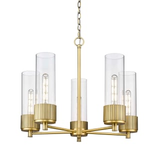 A thumbnail of the Innovations Lighting 428-5CR-12-25 Bolivar Chandelier Brushed Brass / Clear